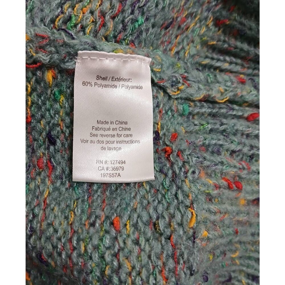Heartloom womens large spruce green sweater cable knit wool tennis Cottagecore - Picture 7 of 8